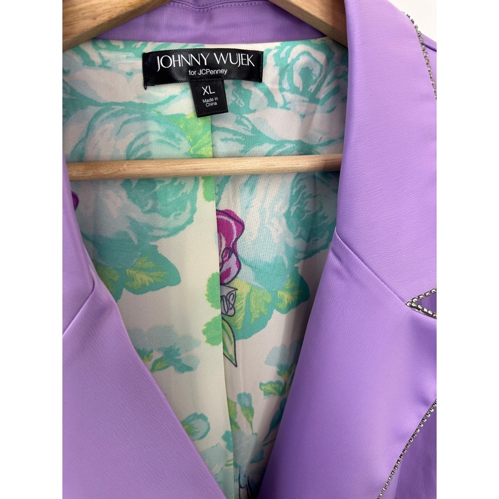 NWT Johnny Wujek Embossed Suit Jacket Blazer in Lillac Breeze Women's XL *Flaw - Picture 6 of 12